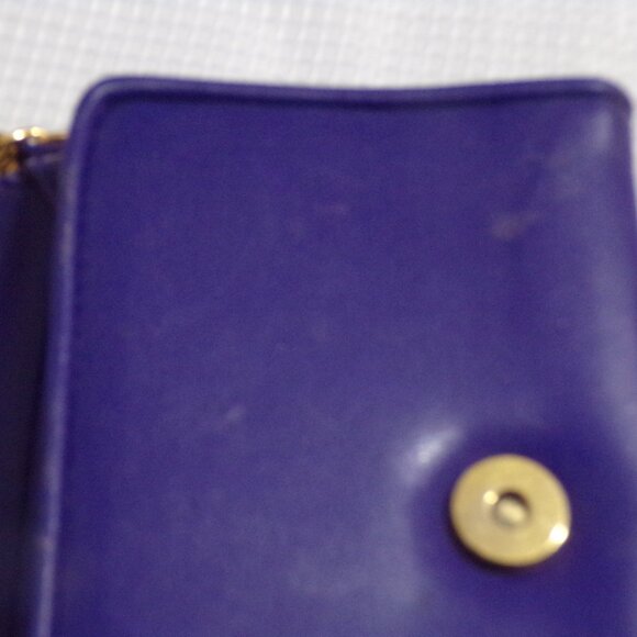 Lord & Taylor 1980"s Crossbody Chain Strap Leather Navy Blue - Picture 8 of 9